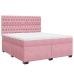 Cama box spring con colchón terciopelo rosa 180x200 cm