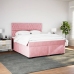 Cama box spring con colchón terciopelo rosa 180x200 cm