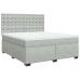 Cama box spring con colchón terciopelo gris claro 180x200 cm