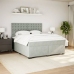 Cama box spring con colchón terciopelo gris claro 180x200 cm