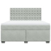 Cama box spring con colchón terciopelo gris claro 180x200 cm