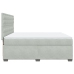 Cama box spring con colchón terciopelo gris claro 180x200 cm