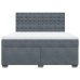 Cama box spring con colchón terciopelo gris oscuro 180x200 cm