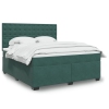 Cama box spring con colchón terciopelo verde oscuro 180x200 cm