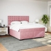 Cama box spring con colchón terciopelo rosa 180x200 cm