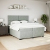 Cama box spring con colchón terciopelo gris claro 200x200 cm