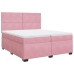 Cama box spring con colchón terciopelo rosa 200x200 cm