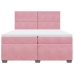 Cama box spring con colchón terciopelo rosa 200x200 cm