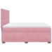 Cama box spring con colchón terciopelo rosa 200x200 cm