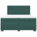 Cama box spring con colchón terciopelo verde oscuro 200x200 cm