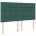 Cama box spring con colchón terciopelo verde oscuro 200x200 cm