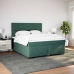 Cama box spring con colchón terciopelo verde oscuro 200x200 cm