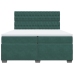 Cama box spring con colchón terciopelo verde oscuro 200x200 cm