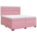 Cama box spring con colchón terciopelo rosa 200x200 cm