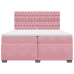 Cama box spring con colchón terciopelo rosa 200x200 cm