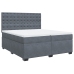 Cama box spring con colchón terciopelo gris oscuro 200x200 cm