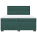 Cama box spring con colchón terciopelo verde oscuro 200x200 cm