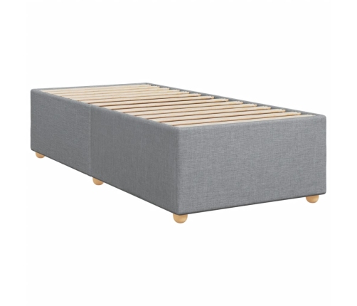 Cama box spring con colchón tela gris claro 80x200 cm