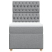 Cama box spring con colchón tela gris claro 80x200 cm