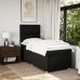 Cama box spring con colchón tela negro 80x200 cm