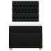 Cama box spring con colchón tela negro 80x200 cm