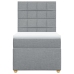 Cama box spring con colchón tela gris claro 90x190 cm