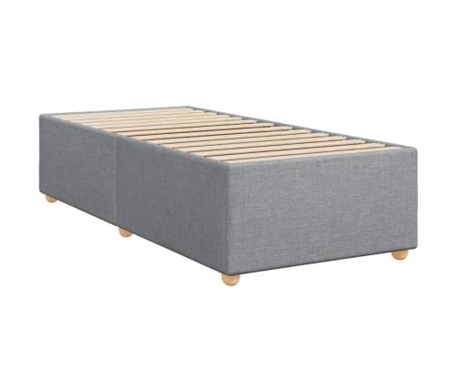 Cama box spring con colchón tela gris claro 90x190 cm