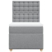 Cama box spring con colchón tela gris claro 90x190 cm