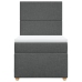 Cama box spring con colchón tela gris oscuro 90x200 cm