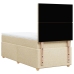 Cama box spring con colchón tela color crema 90x200 cm