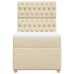 Cama box spring con colchón tela color crema 90x200 cm