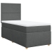 Cama box spring con colchón tela gris oscuro 100x200 cm