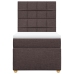 Cama box spring con colchón tela marrón oscuro 100x200 cm