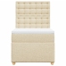 Cama box spring con colchón tela color crema 100x200 cm