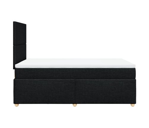 Cama box spring con colchón tela negro 120x190 cm