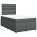 Cama box spring con colchón tela gris oscuro 120x190 cm