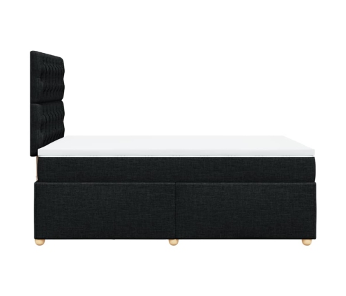 Cama box spring con colchón tela negro 120x190 cm