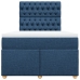 Cama box spring con colchón tela azul 120x190 cm