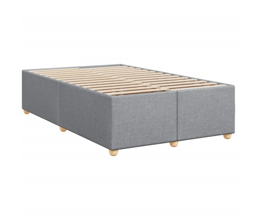 Cama box spring con colchón tela gris claro 120x190 cm