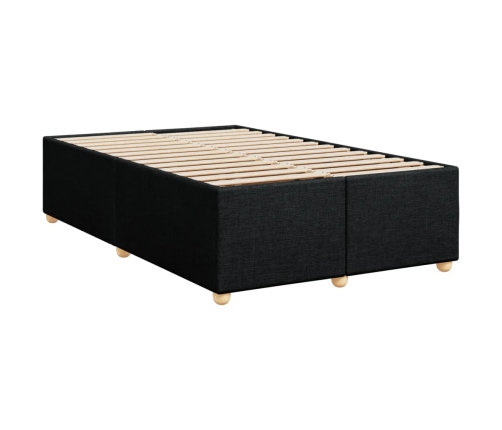 Cama box spring con colchón tela negro 120x190 cm