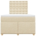 Cama box spring con colchón tela color crema 120x190 cm