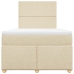 Cama box spring con colchón tela color crema 120x200 cm
