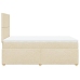 Cama box spring con colchón tela color crema 120x200 cm