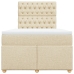 Cama box spring con colchón tela color crema 120x200 cm