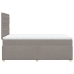 Cama box spring con colchón tela gris taupe 120x200 cm