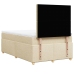 Cama box spring con colchón tela color crema 120x200 cm