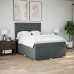 Cama box spring con colchón tela gris oscuro 140x190 cm