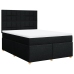 Cama box spring con colchón tela negro 140x190 cm