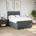 Cama box spring con colchón tela gris oscuro 140x190 cm