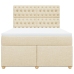 Cama box spring con colchón tela color crema 140x200 cm